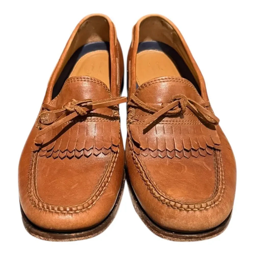Cole Haan Pinch Men’s Tassel Kilted Leather Moccasin Cognac Brown Size 9.5 M